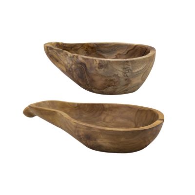 KCSWKJ Teak Gourd Bowl