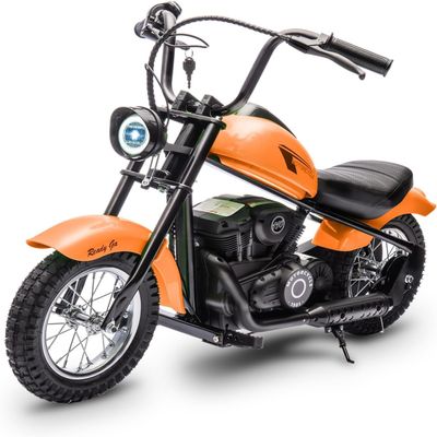 24V 250w Kids Electric Dirt Bike (Ages 8-14) - 14MPH High Speed Off-Road Motorcycle with LED Lights & Leather Seat | Dual Speed Modes, 60 Min Playtime | Safe for Backyard, Trails & Outdoor Fun(Orange)