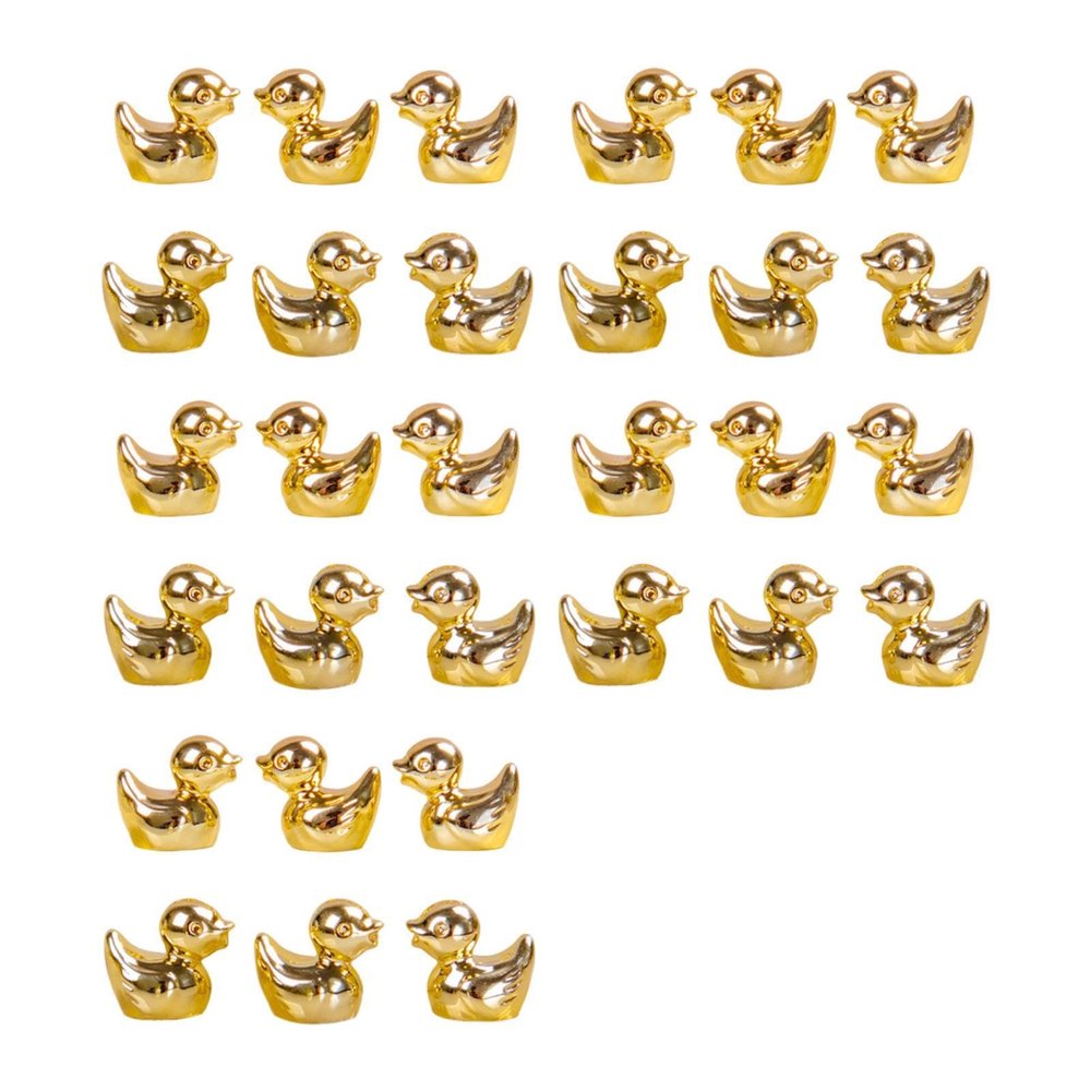 AZKRTPF 30 Pieces Mini Duck Set Mini Golden Duck Statue for Shelf Office Bathroom