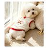 Cute Red and White Plush Pet Apparel with Fun Patterns, Ideal for Festive Photo Sessions, Suitable for Small Cats and Puppies (White,X-Small) view 2