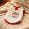 Cute Red and White Plush Pet Apparel with Fun Patterns, Ideal for Festive Photo Sessions, Suitable for Small Cats and Puppies (White,X-Small) view 4