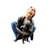 Colaxi 1/64 Miniature Figure Mini People Figurine People Figure Painted for Photo Prop Mini Architectural Accessories Ornament Decor, Woman Holding Dog view 1