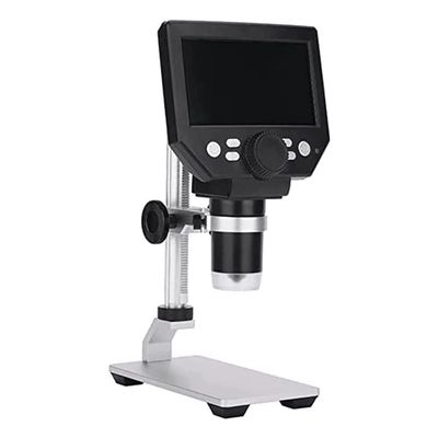 4.3 Inch Microscope, 1-1000X Magnification LCD Digital Microscope with 8 Adjustable LED Lights for Kids and Adults for Coin/Stamps/Plants/Soldering