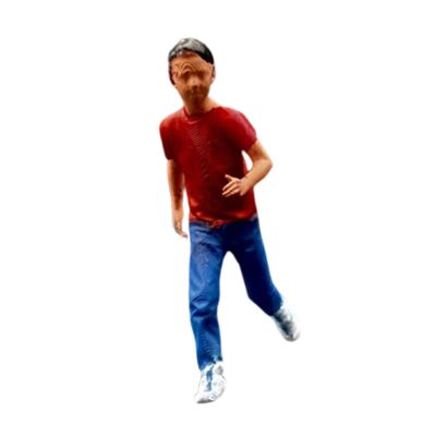 DYNWAVE 1/64 Miniature Figure Mini People Figurine Resin People Figure Hand Painted for Photography Architectural Projects Decoration, Running Boy
