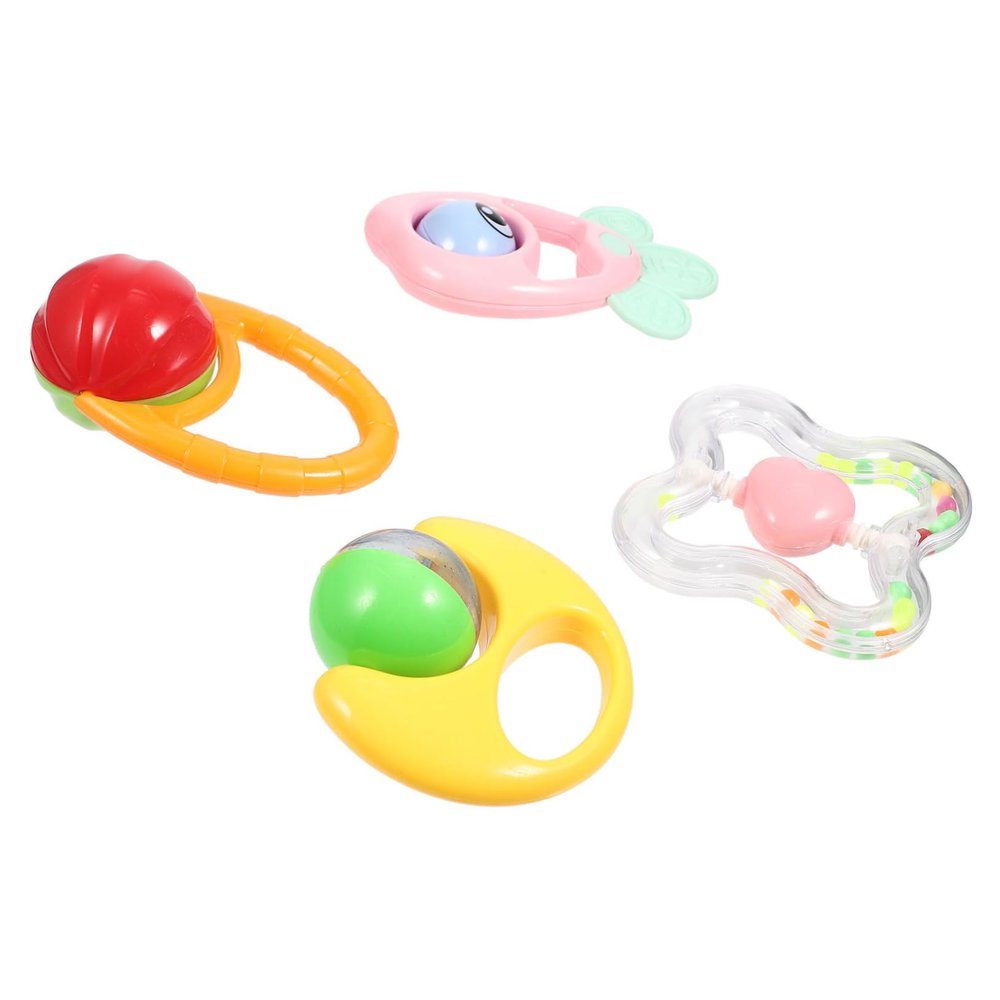 DECHOUS 4pcs Rattle Lightweight Hand Grip Sensory for Newborns Early Learning Rhythm Development