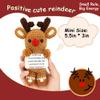 AHONEY Emotional Support Crochet Plush Christmas Deer Handmade Gifts for Men Husband Mom Dad Christmas Stocking Stuffer for Women Mini Positive Reindeer Decor for Birthday (to My Love) view 4