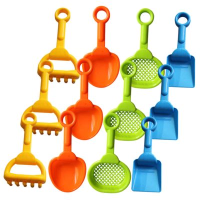 Beaupretty Beach Sand with Lightweight Plastic Shovels Rakes and Sand Sifters for Outdoor Party Fun and Backyard Digging Play Random Color