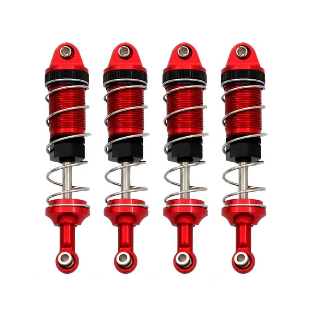 Rc Repairs Parts For MJX H16 16207 For WLtoys 144001 For MN128 MN86 MN86KS 1/16 1/12 4pcs Metal Shock Absorber Damper RC Car Upgrade Parts(Red)