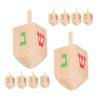DECHOUS 10 Pcs Wooden Spinning Tops for Handcrafted Gyro Smooth Stable Spin Educational Wooden Dreidels for Home Party and Outdoor Fun view 1