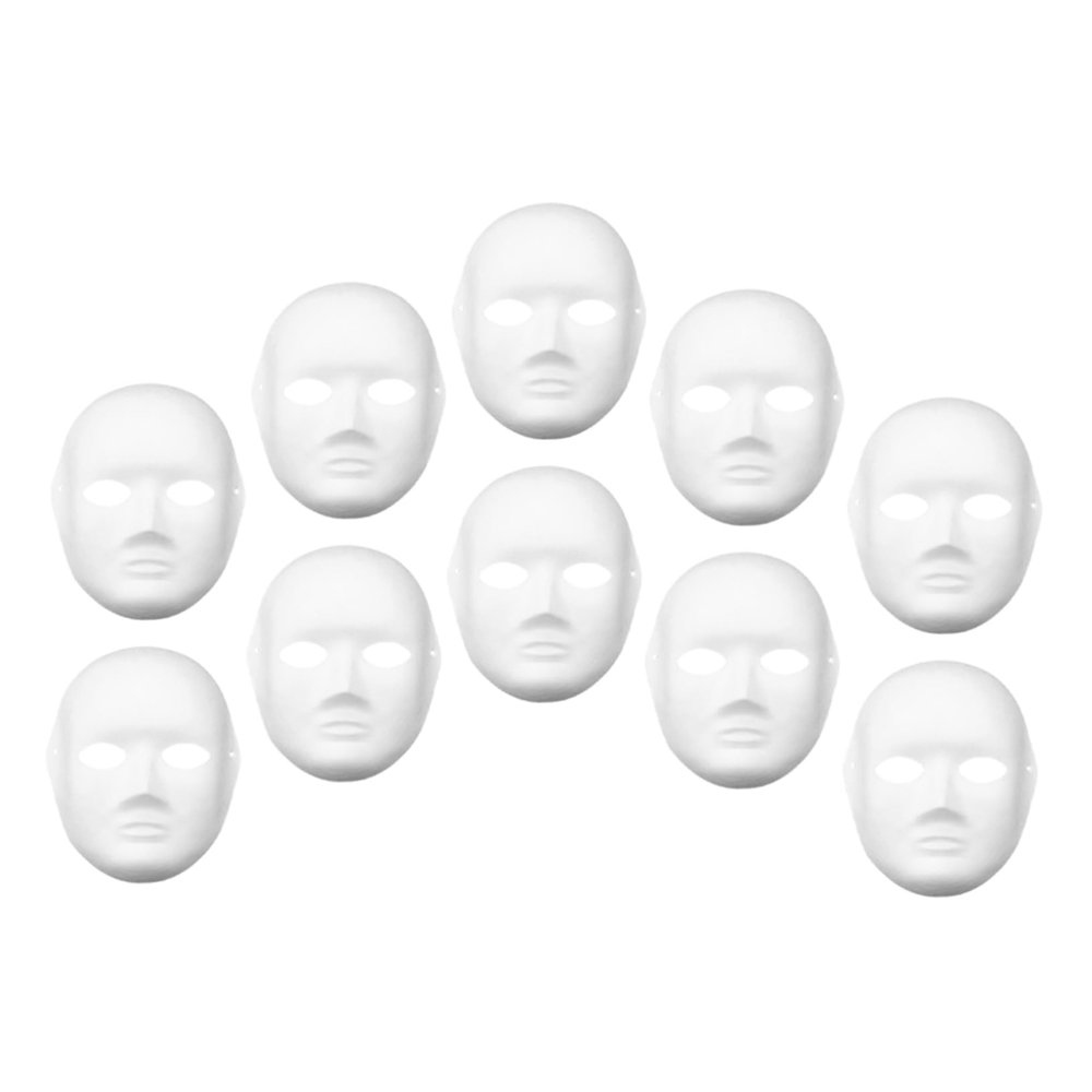 BESPORTBLE 10pcs White Paper Masquerade Masks for Women and Men Paintable DIY Cosplay Face Masks Blank to Decorate for Party Festival Halloween and Art Craft Activities