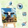 ajepon Cow Paint by Numbers Kit for Kids with Frame - Highland Cow Paint by Number for Kids, Kid Painting by Number Kits Age 6-8 for Home Wall Decor 8X8inch (with Wooden Easel) view 3