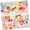 LIOOBO Wooden Pretend Play Tea Party for Realistic Miniature Afternoon Tea with Dessert Cake Educational Role Play view 3