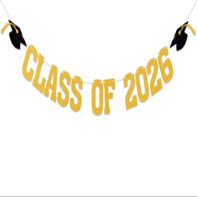 2026 Graduation Decorations - Gold Glitter Class of 2026 Banner, We are So Proud of You, Congrats Grad 2026, 2026 Graduation Party Decorations (Pre-Assembly) (Gold)
