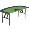 Soozier Poker Table Foldable, 72" Portable Folding Casino Blackjack Table for 8 Players, 220 LBS Capacity, Felt Surface, Cup Holders, Chip Tray, Dealer Spot, Padded Rails for Texas Holdem Game, Green view 1