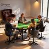 Soozier Poker Table Foldable, 72" Portable Folding Casino Blackjack Table for 8 Players, 220 LBS Capacity, Felt Surface, Cup Holders, Chip Tray, Dealer Spot, Padded Rails for Texas Holdem Game, Green view 2