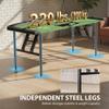 Soozier Poker Table Foldable, 72" Portable Folding Casino Blackjack Table for 8 Players, 220 LBS Capacity, Felt Surface, Cup Holders, Chip Tray, Dealer Spot, Padded Rails for Texas Holdem Game, Green view 4