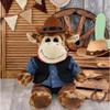 DolliBu Sitting Giraffe Stuffed Animal Cowboy Plush with Name Personalization - Western-Themed Giraffe Plush with Cute Cowboy Costume Denim Shirt Vest, Bandana, Leather Pants, and Hat - 9 Inches view 2