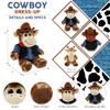 DolliBu Sitting Giraffe Stuffed Animal Cowboy Plush with Name Personalization - Western-Themed Giraffe Plush with Cute Cowboy Costume Denim Shirt Vest, Bandana, Leather Pants, and Hat - 9 Inches view 4