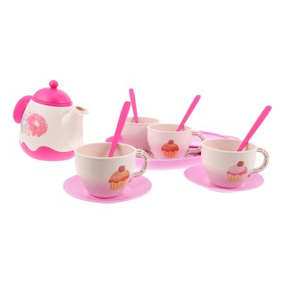 Beaupretty Kitchen Tea Set for Plastic Pretend Play Dinnerware with Teapot and Dishes Food-Grade Safe Educational Role Play Set for Boys