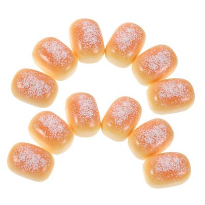 BCOATH 50pcs Mini Resin Simulated Coconut Bread Models Realistic Miniature Bakery Decor for Dollhouse Kitchen Portable DIY Food for Home Craft Display