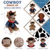 DolliBu Sitting Buffalo Stuffed Animal Cowboy Plush with Name Personalization - Western-Themed Buffalo Plush with Cute Cowboy Costume Denim Shirt Vest, Bandana, Leather Pants, and Hat - 8.5 Inches view 4