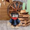 DolliBu Squirrel Monkey Stuffed Animal Cowboy Plush with Name Personalization - Western-Themed Monkey Plush with Cute Cowboy Costume Denim Shirt Vest, Bandana, Leather Pants, and Hat - 12.5 Inches view 2