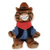 DolliBu Squat Tiger Stuffed Animal Cowboy Plush with Name Personalization - Western-Themed Tiger Plush with Cute Cowboy Costume Denim Shirt Vest, Bandana, Leather Pants, and Hat - 8 Inches view 1