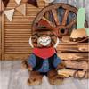 DolliBu Squat Tiger Stuffed Animal Cowboy Plush with Name Personalization - Western-Themed Tiger Plush with Cute Cowboy Costume Denim Shirt Vest, Bandana, Leather Pants, and Hat - 8 Inches view 2