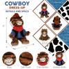 DolliBu Squat Tiger Stuffed Animal Cowboy Plush with Name Personalization - Western-Themed Tiger Plush with Cute Cowboy Costume Denim Shirt Vest, Bandana, Leather Pants, and Hat - 8 Inches view 4