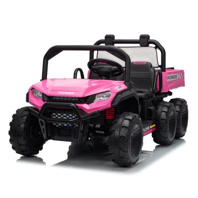 24V 4WD Electric Ride-on Dump Truck for Kids, 2-Seater with Parental Remote Control, 3 Speeds, All-Terrain Off-Road Toy Car for Boys Girls