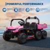 24V 4WD Electric Ride-on Dump Truck for Kids, 2-Seater with Parental Remote Control, 3 Speeds, All-Terrain Off-Road Toy Car for Boys Girls view 4