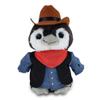 DolliBu Grey Penguin Stuffed Animal Cowboy Plush with Name Personalization - Western-Themed Penguin Plush with Cute Cowboy Costume Denim Shirt Vest, Bandana, Leather Pants, and Hat - 9 Inches view 1