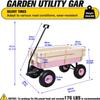Big Foot All-Terrain Kids & Pet Wagon with Air-Filled Tires - Heavy-Duty Steel Pull Cart, 176LB Capacity, Removable Wooden Panels for Beach, Camping, Backyard & Outdoor Adventures, Pink view 2