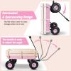 Big Foot All-Terrain Kids & Pet Wagon with Air-Filled Tires - Heavy-Duty Steel Pull Cart, 176LB Capacity, Removable Wooden Panels for Beach, Camping, Backyard & Outdoor Adventures, Pink view 3