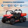 24V 4WD Electric Ride-on Dump Truck for Kids, 2-Seater with Parental Remote Control, 3 Speeds, All-Terrain Off-Road Toy Car for Boys Girls, Red view 4
