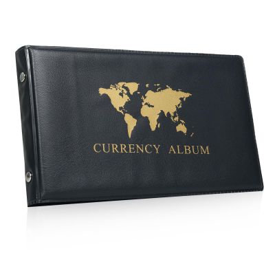 2pcs 40 Pockets Currency Album, Paper Money Storage Book Money Holder Dollar Bill Holder Travel Banknote Stamp Storage Collection Folder for Paper Souvenirs