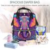 Qewfoju Elephant in Tribal Style Pattern Diaper Bag Backpack Multifunctional Baby Bags for Baby Girls & Boys Large Capacity Travel Diaper Bags for Moms and Dads view 2