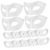 Abaodam 15pcs Paintable Paper Pulp Masks Bulk for DIY Masquerade Party Crafts Blank Half Face White Masks for Art Projects Lightweight Comfortable Design for Halloween Mardi Gras view 1