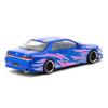 1:64 Diecast Model Car Compatible with Toyota Mark II JZX100 Blue Metallic Vertex Limited Edition by Tarmac Works T64G-024-BL view 2