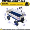 Big Foot All-Terrain Kids & Pet Wagon with Air-Filled Tires - Heavy-Duty Steel Pull Cart, 176LB Capacity, Removable Wooden Panels for Beach, Camping, Backyard & Outdoor Adventures, Blue view 2