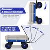 Big Foot All-Terrain Kids & Pet Wagon with Air-Filled Tires - Heavy-Duty Steel Pull Cart, 176LB Capacity, Removable Wooden Panels for Beach, Camping, Backyard & Outdoor Adventures, Blue view 3