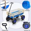 Big Foot All-Terrain Kids & Pet Wagon with Air-Filled Tires - Heavy-Duty Steel Pull Cart, 176LB Capacity, Removable Wooden Panels for Beach, Camping, Backyard & Outdoor Adventures, Blue view 4