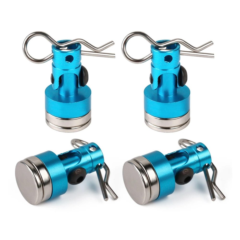 4pcs Metal Invisible Body Pillar Mount Magnetic Invisible Band R Clip Pins for 1/10 RC Crawler