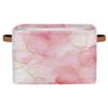 Myfsucce Foldable Fabric Storage Bins 1 Pc, Peachgold Veil Marbling Polyester Canvas Closet Storage Bins with Handles, 15x11x9.5 Inches view 1