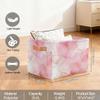 Myfsucce Foldable Fabric Storage Bins 1 Pc, Peachgold Veil Marbling Polyester Canvas Closet Storage Bins with Handles, 15x11x9.5 Inches view 2