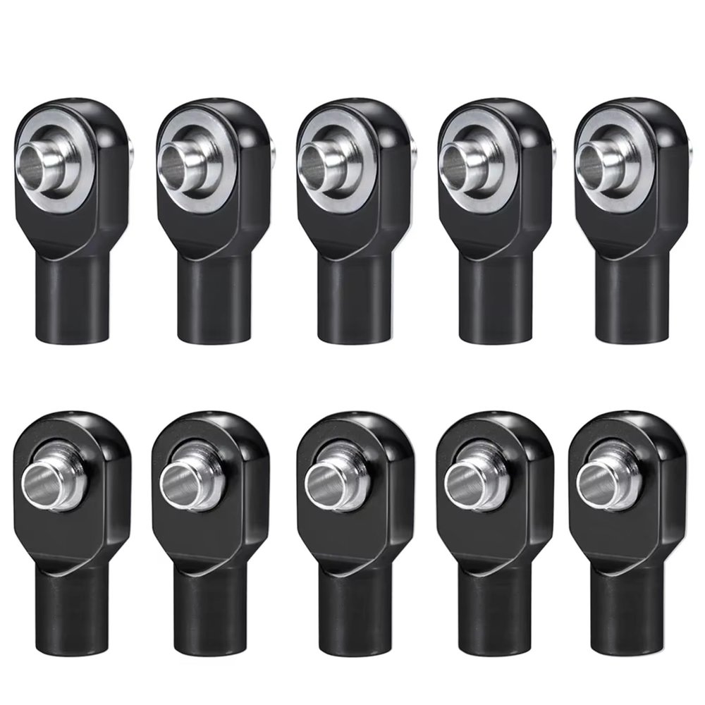Rc Parts For Slash For Rustler For Revo For Telluride For Stampede 1/10 10PCS M3 Ball Head Aluminum Rod Ends Link Tie Joint Parts(Black)