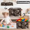 Myfsucce Foldable Fabric Storage Bins 1 Pc, Vintage Footballs Pattern Polyester Canvas Closet Storage Bins with Handles, 15x11x9.5 Inches view 3