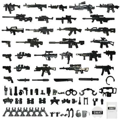 HIMIRICH Military Weapons Pack, Classic Building Block Military Toy Accessories Hat, Piece Army Figure Accessory Combo, Compatible with Major Brands