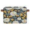 Myfsucce Foldable Fabric Storage Bins 1 Pc, Whitepeony Dark Background Polyester Canvas Closet Storage Bins with Handles, 15x11x9.5 Inches view 1