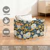 Myfsucce Foldable Fabric Storage Bins 1 Pc, Whitepeony Dark Background Polyester Canvas Closet Storage Bins with Handles, 15x11x9.5 Inches view 2